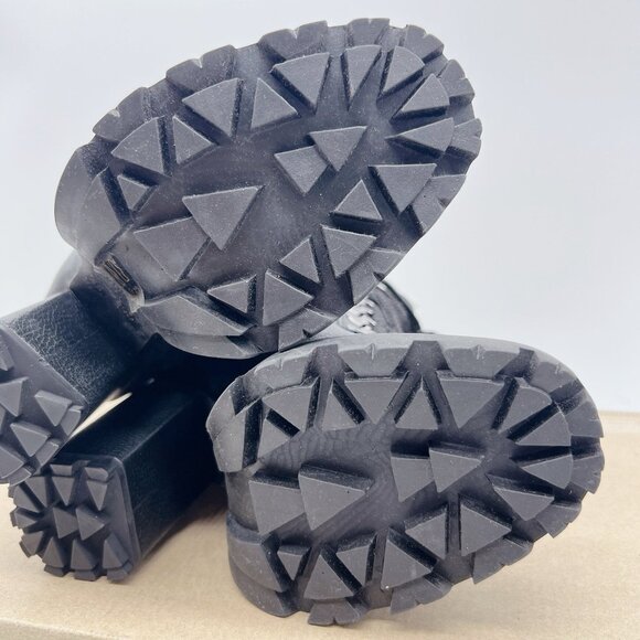 Schutz Zhara Combat Platform Heel Boots Black Leather Lace Up Shearling US 5.5 - Picture 13 of 13